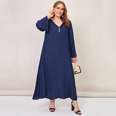 Одноцветный Повседневный Платья размер плюс Shein