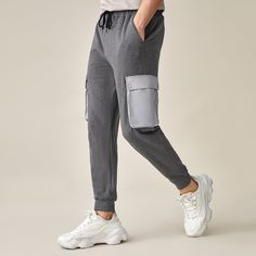 Мужские джоггеры на кулиске с карманом Shein