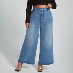 Широкие джинсы размера плюс Shein