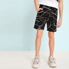 Шорты с геометрическим принтом для мальчиков Shein