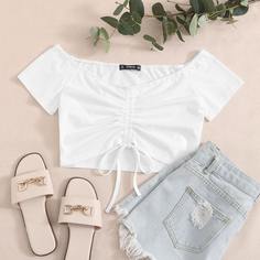 Топ на кулиске с открытыми плечами Shein