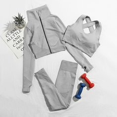 на молнии Одноцветный Спортивный комплектный костюм Shein