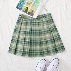 Юбка в клетку с высокой талией Shein