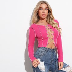 Кроп топ со шнурком Shein