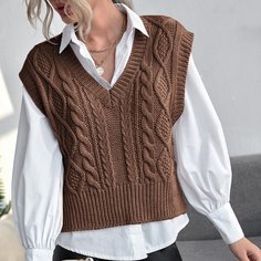 Трикотажный жилет без блузки Shein