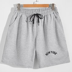 на кулиске буква Повседневный Мужские шорты Shein