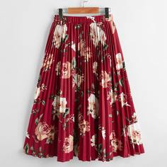 плиссированное Цветочный Бохо Юбки для девочек Shein