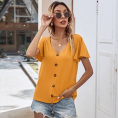 Футболка с пуговицами Shein