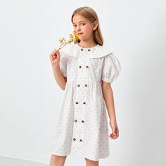 на молнии В горошек Бохо Платья для девочек Shein