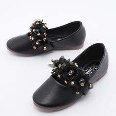 со стразами Одноцветный Детские балетки Shein