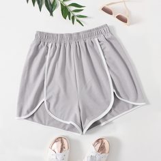 Контрастная отделка Спортивный Шорты Shein