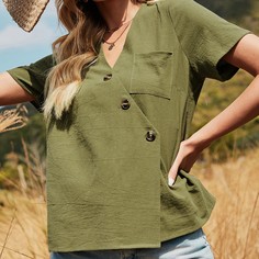 Однотонная блузка Shein