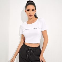 буква Спортивные футболки Shein