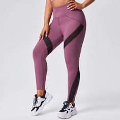 Спортивные леггинсы размера плюс с сетчатой вставкой Shein