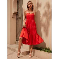 Однотонное платье на бретельках Shein