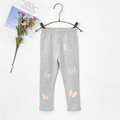 Леггинсы с принтом бабочки для девочек Shein