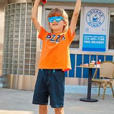 Шорты и футболка с текстовым принтом для мальчиков Shein