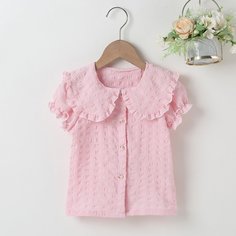 Блузка с оборкой для девочек Shein