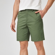 Мужские однотонные шорты-бермуды Shein