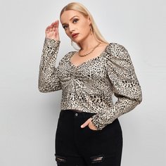 Принт Повседневный Футболка размера плюс Shein