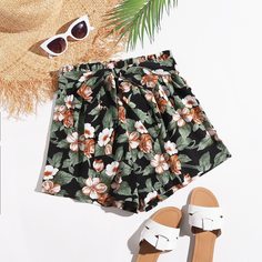 Пояс Цветочный Бохо Шорты Shein