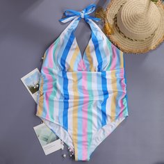 Слитный купальник в полоску для беременных Shein