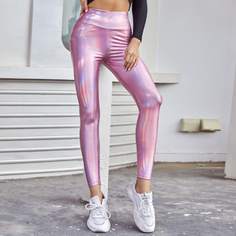 Одноцветный Спортивные леггинсы Shein