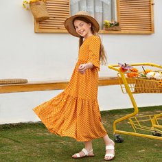 Платье в горошек для девочек Shein