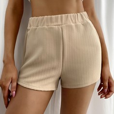 Вязанный однотонные шорты Shein
