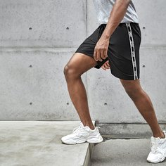 Мужские шорты с текстовой лентой на кулиске Shein