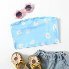 С цветочным принтом Бохо Майки для девочек Shein