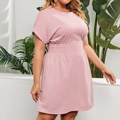 Однотонное платье размера плюс Shein