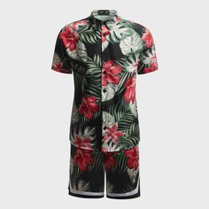 Мужская рубашка с тропическим принтом и шорты Shein