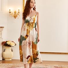 на пуговицах Цветочный принт Элегантный Комплект пижамы Shein