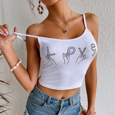 Короткий топ с оригинальным принтом Shein