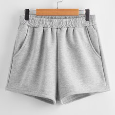 Карман Одноцветный Повседневный Шорты Shein