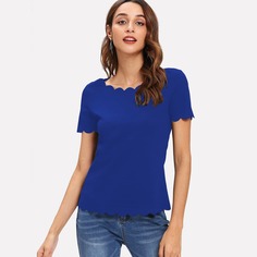 Однотонный топ с оригинальной отделкой Shein