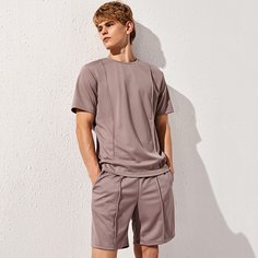 Мужские однотонные топ и шорты Shein