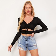 Короткий топ на кулиске Shein