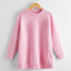 Одноцветный Повседневный Трикотажные платья для девочек Shein