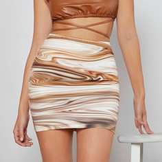 Мрамор Элегантный Юбки Shein