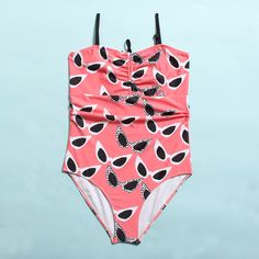 Слитный купальник с принтом для девочек Shein
