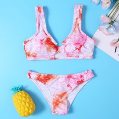 тай дай милый Купальники для девочек Shein