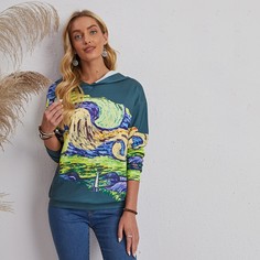 Пейзажный принт Повседневный Свитшоты Shein