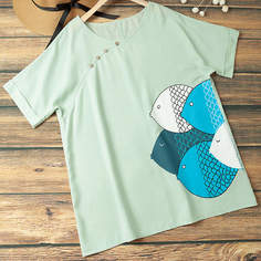 Блузка размера плюс с мультипликационным принтом Shein