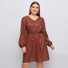 Принт Повседневный Платья размер плюс Shein