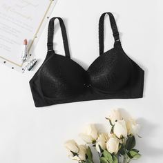 Кружевной бюстгальтер с цветочным принтом Shein