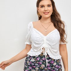 Кроп топ размера плюс на кулиске Shein