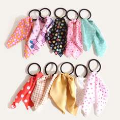 10шт резинка для волос с узором сердечка для девочек Shein