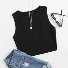 Обычный короткий жилет-топ Shein